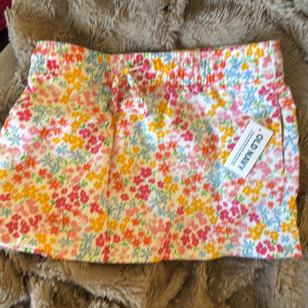 🧡15 for $20🧡 Old Navy Pink Mix Flower Drawstring skirt|size xs 5